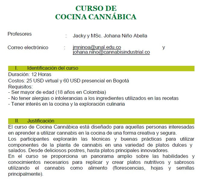 Curso en Cocina Cannábica | Virtual y Presencial