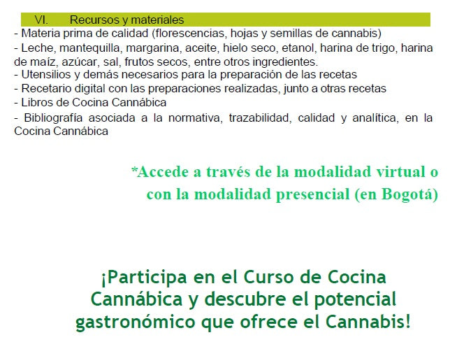 Curso en Cocina Cannábica | Virtual y Presencial