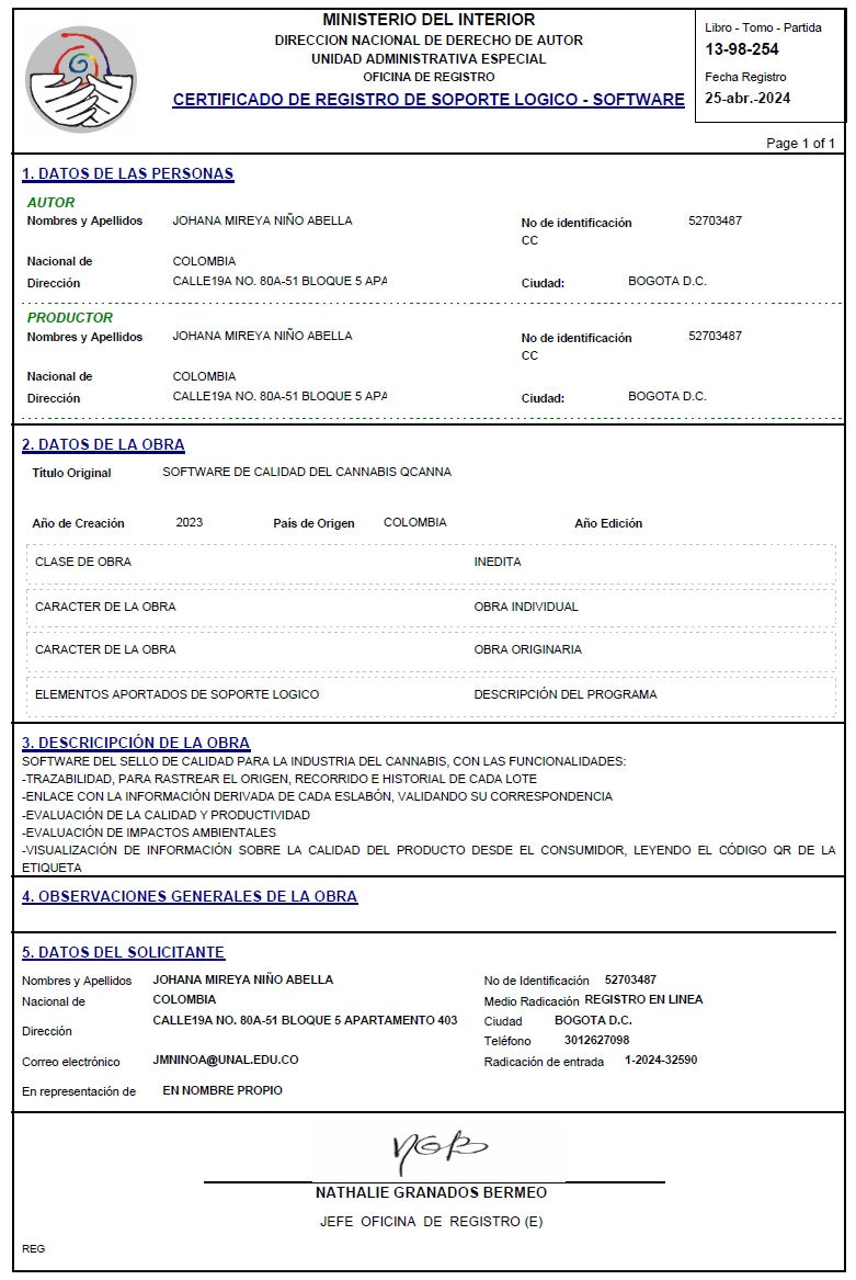 QCANNA | Trazabilidad y Calidad para Cannabis