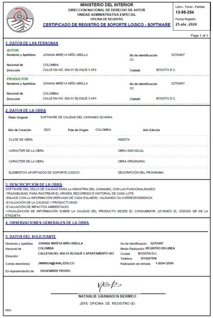 QCANNA | Trazabilidad y Calidad para Cannabis