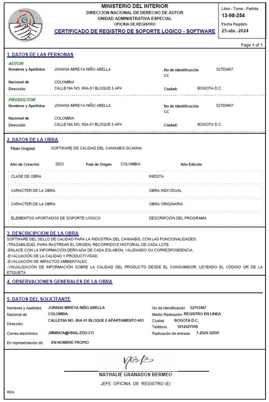 QCANNA | Trazabilidad y Calidad para Cannabis
